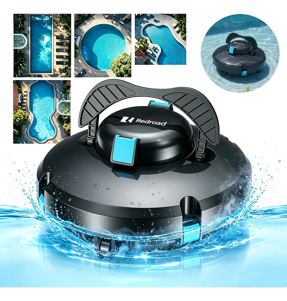 Robô Aspirador De Piscina Automático Redroad S1 Área 102 M2