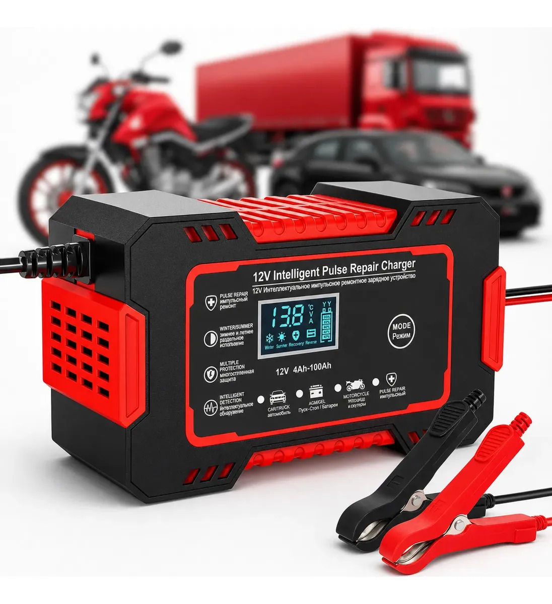 Carregador De Bateria Inteligente Reparador Automotivo Kateluo 12v 6a Recupera Baterias 4ah A 100ah Carro Moto Lancha Jetski Caminhão Proteção Contra Curto