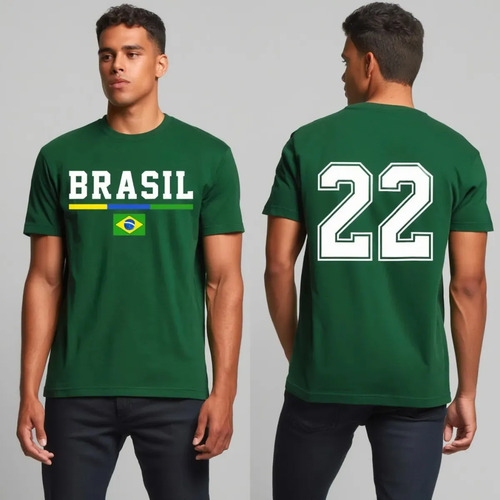 Camisa Brasil 22 Patriota Algodao Unissex Direita Copa Hexa