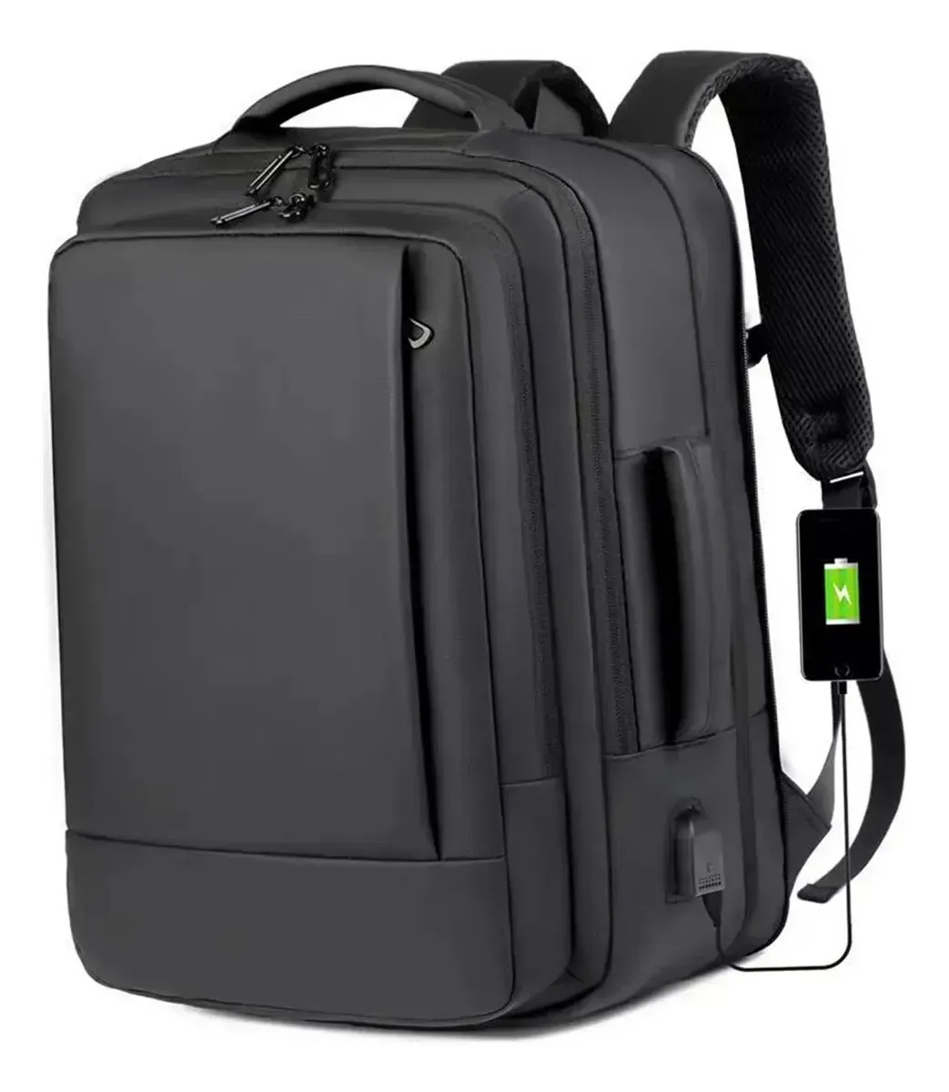 Mochila jiesipote À Prova D'água Reforçada Expansível Cor Preto