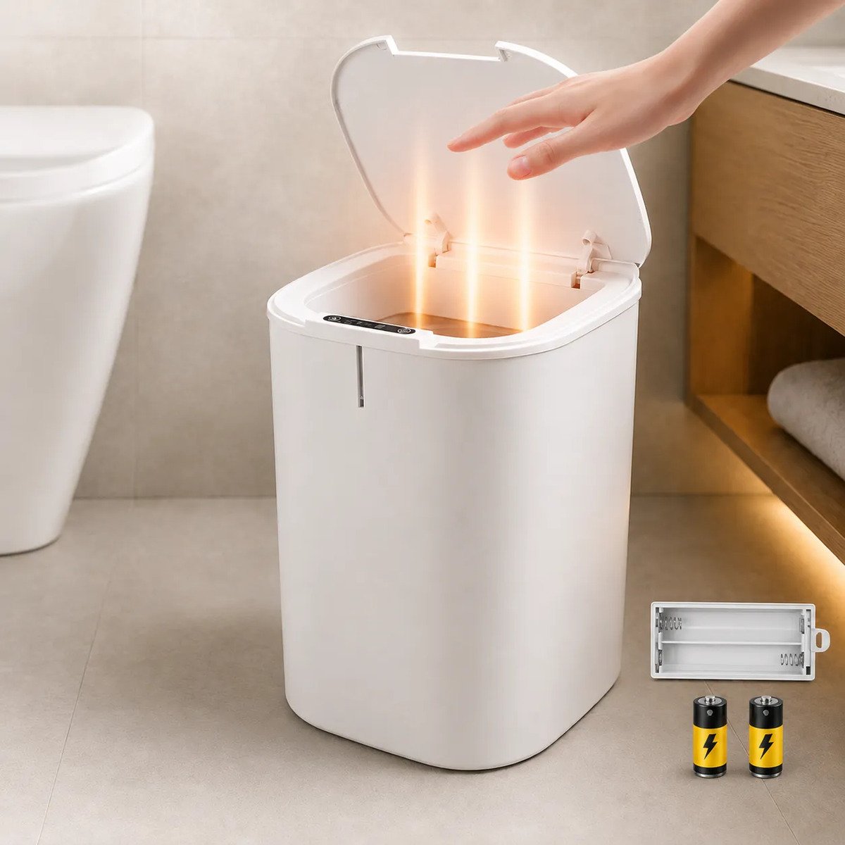 Lixeira Inteligente 16l Sensor Automático Tampa Touch Casa
