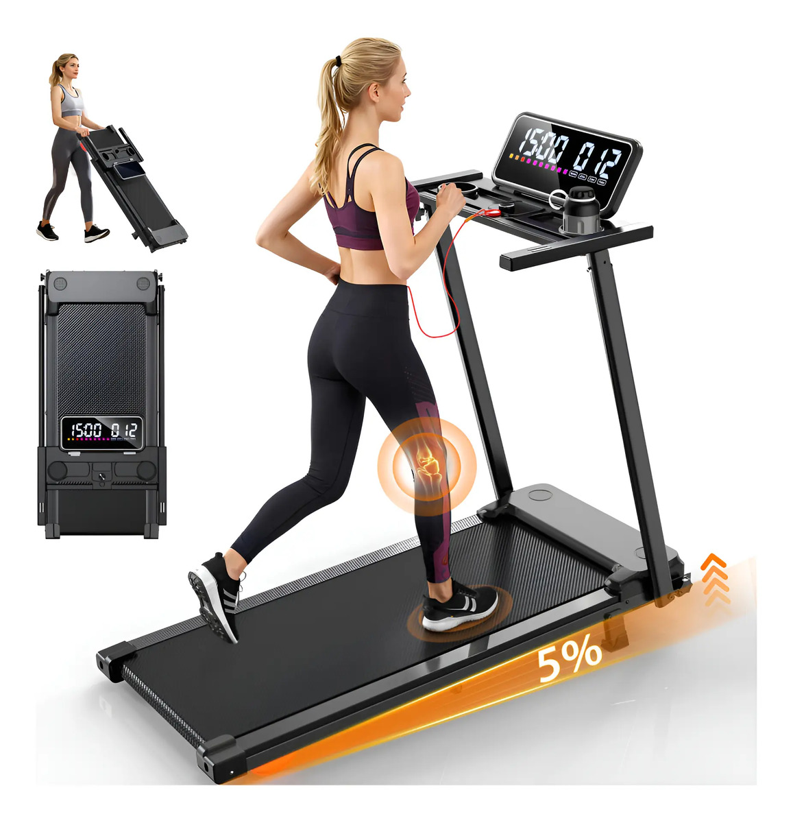 Esteira Elétrica Ergométrica Dobrável 12km C/tela Led Bivolt