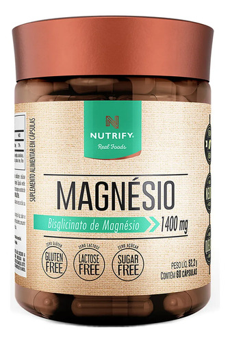 Magnésio Bisglicinato - 60 Cápsulas - Nutrify