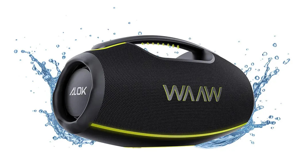 Caixa de Som Boombox Waaw by Alok Hyperboom 1000 Bluetooth À Prova d'Água 180W RMS Até 12h de Autonomia