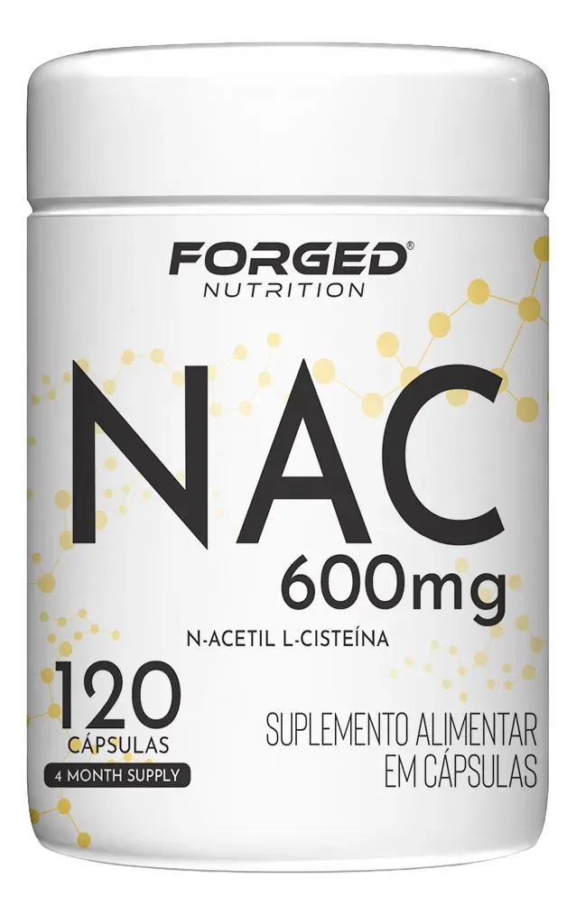 Nac 600mg N-acetil L-cisteína Antioxidante - Fórmula Com Máxima Concentração E Pureza 120 Cápsulas - Forged Nutrition