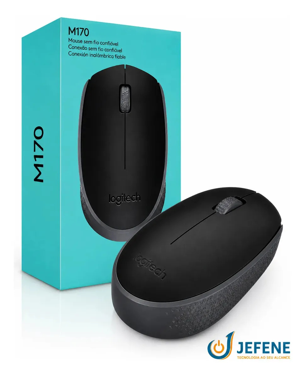 Mouse Logitech Sem Fio M170 Rc/nano C/pilha - Preto