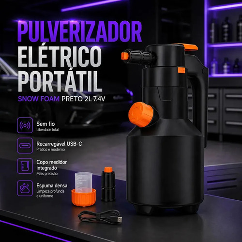 Pulverizador De Espuma À Elétrico Recarregável Alta Pressão Snow Foam