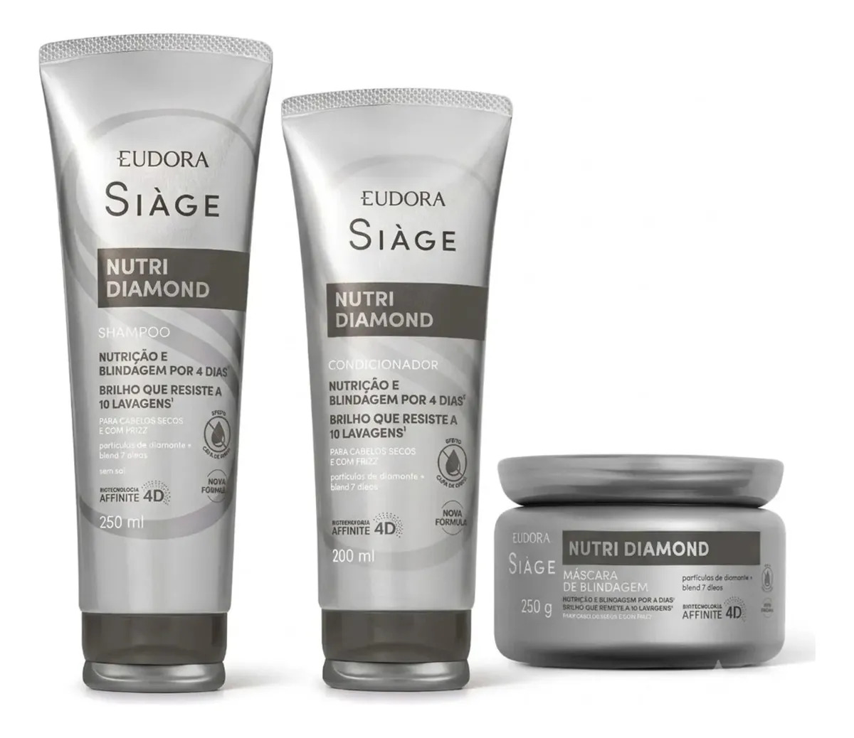 Combo Siàge Nutri Diamond Shampoo, Condicionador E Máscara