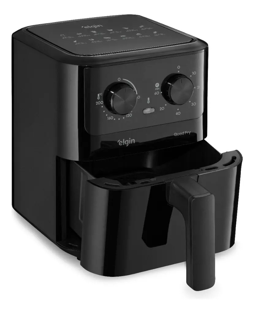 Fritadeira Elétrica Air Fryer Quad Fry 4,2 L,1400w Preto Elgi