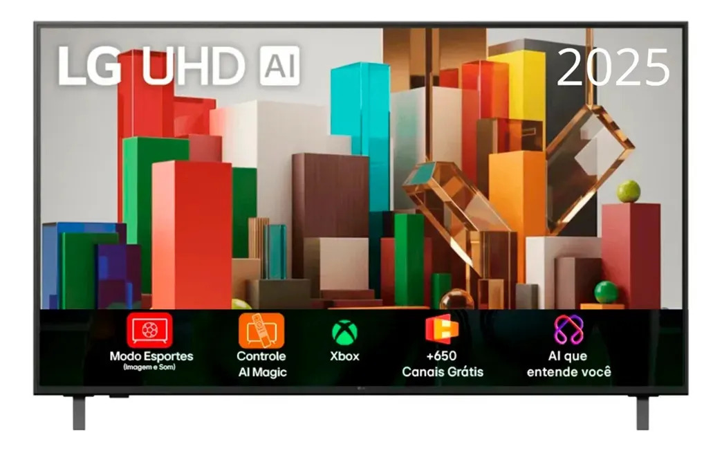 Smart TV Profissional 4K 43" LG UHD 43AU801 Processador α7 AI Ger8 Super Upscaling Google Cast Alexa Integrado Controle AI Smart Magic WebOS 25