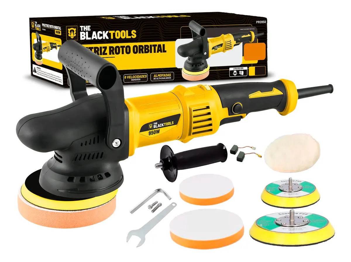 Politriz Eletrica Roto Orbital 15mm 5 E 6 Pol 950w PRO950 The Black Tools