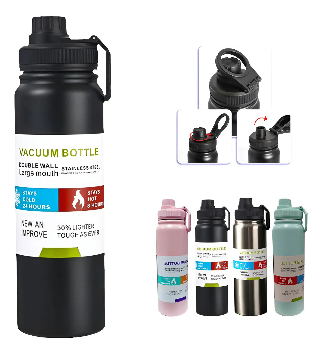 Garrafa Térmica 800 ml em Aço Inox para Academia — Quente e Frio