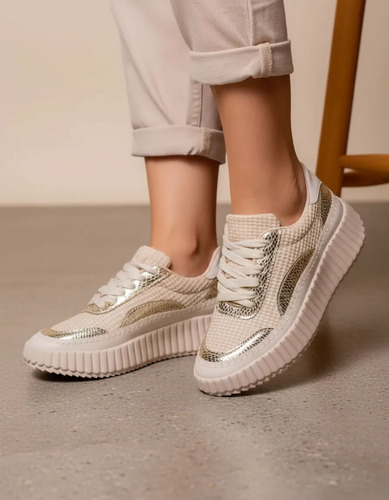 Tênis Feminino Casual Confortavel Plataforma Tratorado