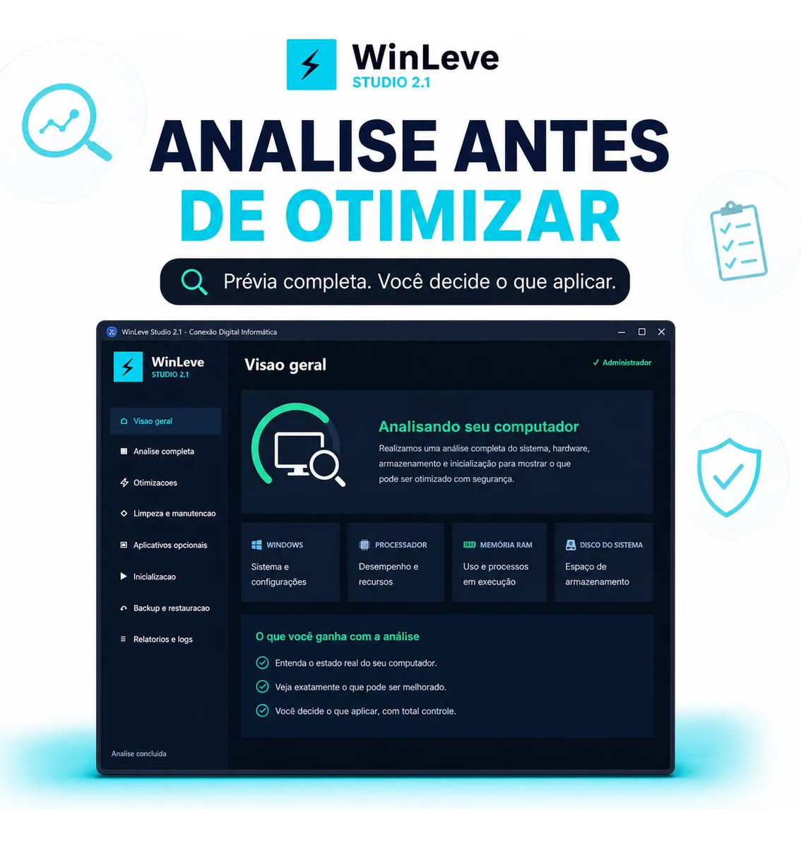 Winleve Studio Otimizador Windows 10 E 11 Digital