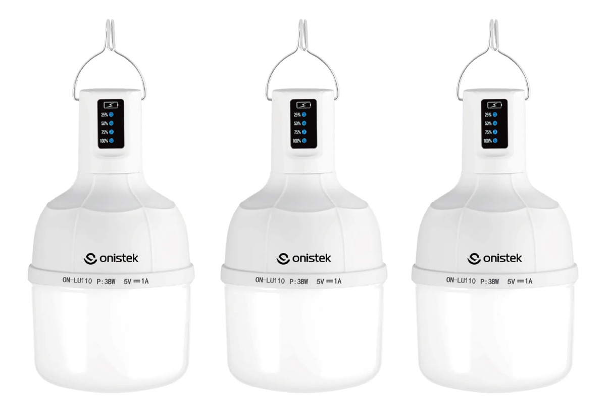 Kit3 Lâmpada De Led Recarregável Usb Acampamento Pesca Bulbo