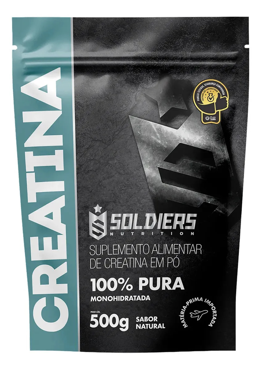 Creatina 500g Suplemento Monohidratada em pó 100% Pura - Soldiers Nutrition